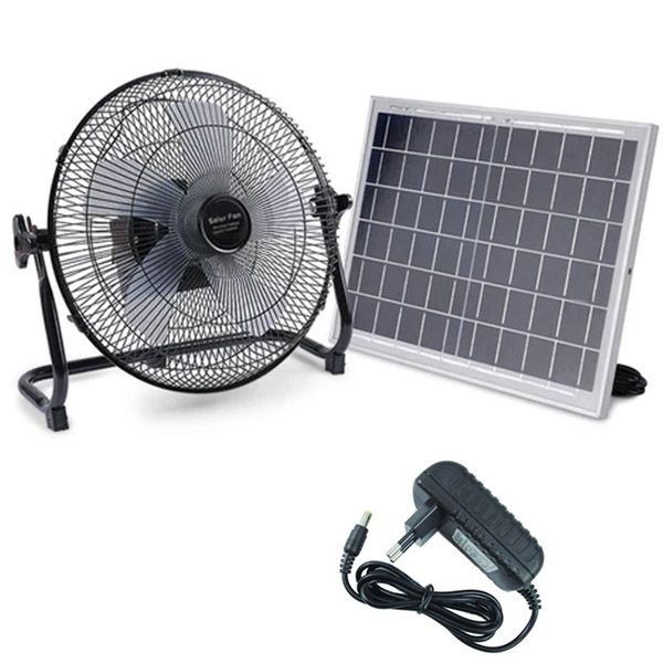 Solar Fan Rechargeable, Battery Fan Digital Display