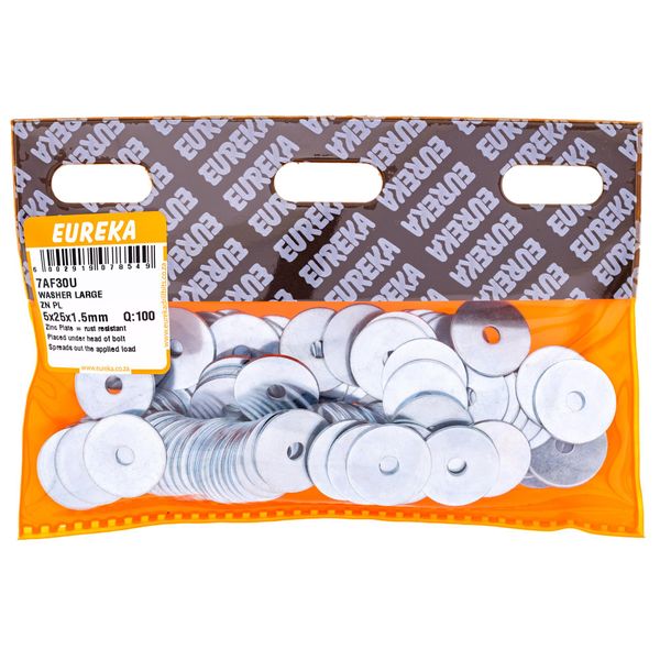 EUREKA Large Body Washer Zinc Plated 5 x 25 x 1.5mm Q:100 7AF30U