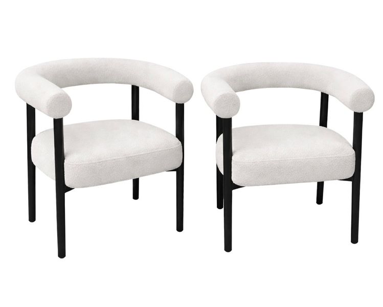 Ziyane Oslo Bouclé Accent Chairs - Set of 2