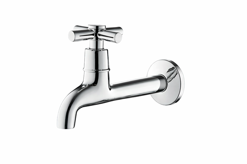Cachet Pilano Extended Bib Tap 15mm - Chrome Wall Mounted Basin Tap