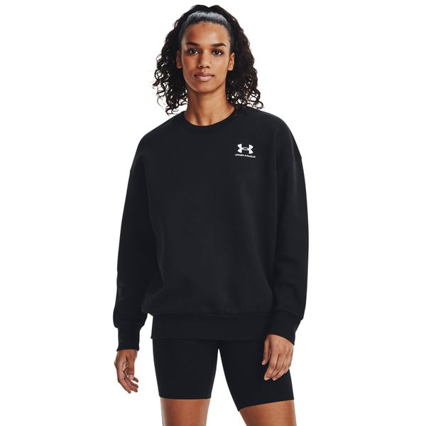 Under Armour Women's Icon Fleece Oversized Crew Training Jersey - Black