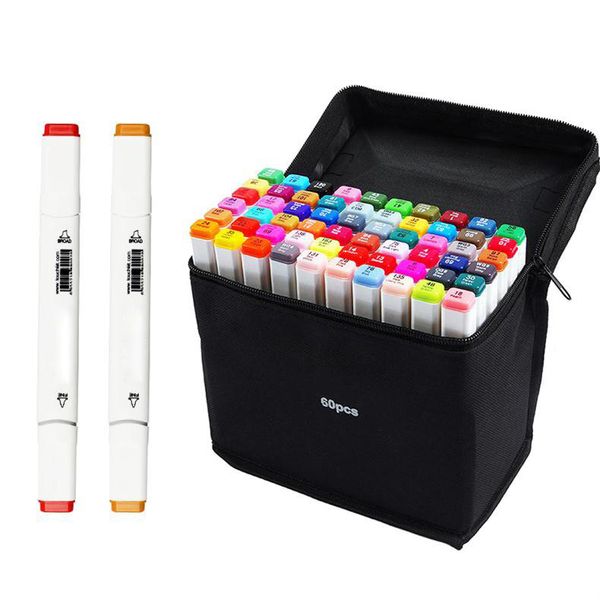 60 Colours Dual Tip Art Permanent Markers