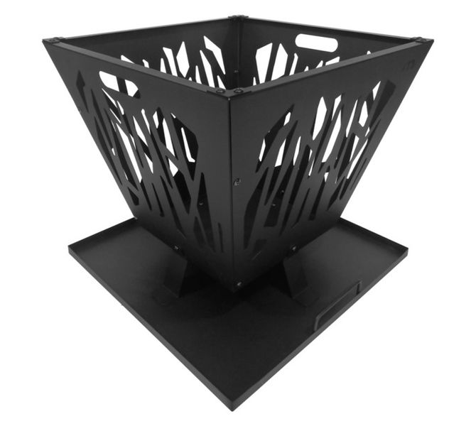 Tambotie Boma Fire Pit - Mild Steel Black Modern Grass Cut Out Deign