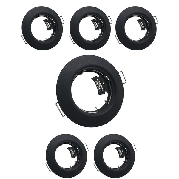 GU10/MR16 LED Down - Light Fitting Fixture Black pack of 6 - EMS