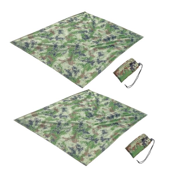 Camping Camo Picnic Ground Cover Sitting Mat With Bag Set of 2 - 145cm