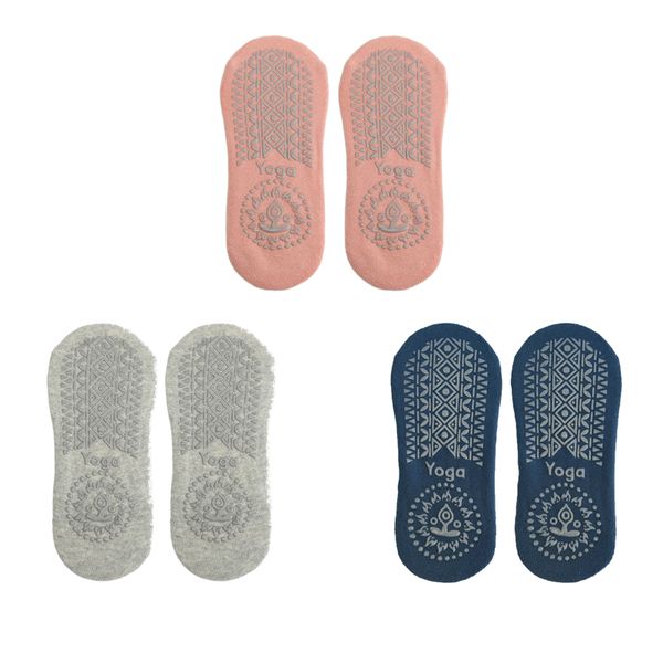 3 Pairs Pilates Socks for Women Barre Yoga Ballet Dance Non-slip Socks