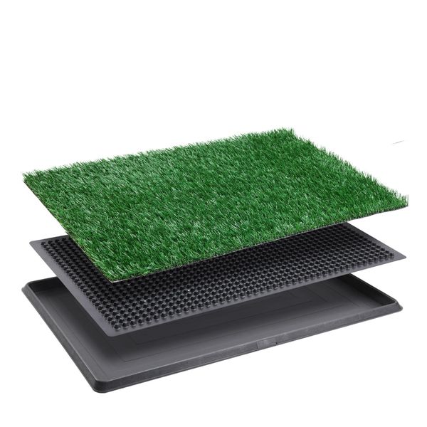 76 x 51 cm Artificial Grass Dog Pee Training Mat With Tray