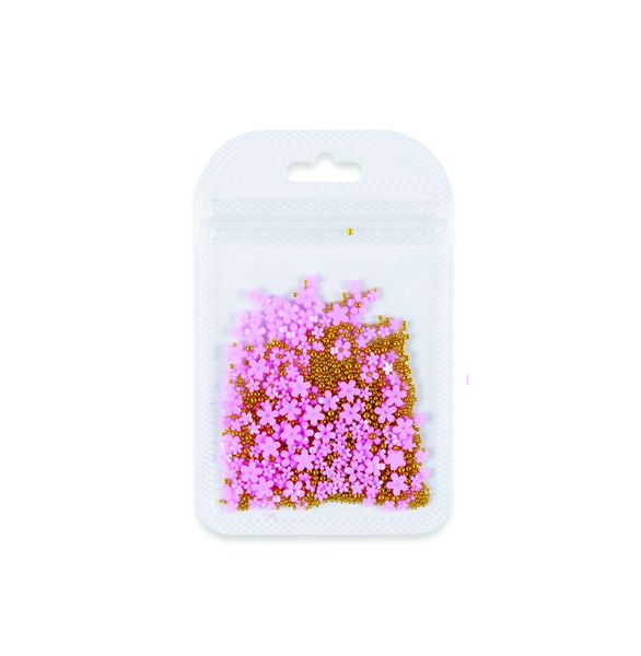 Nail art Petals and Beads-Pink