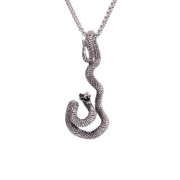 Retro 3D Snake Pendant Necklace