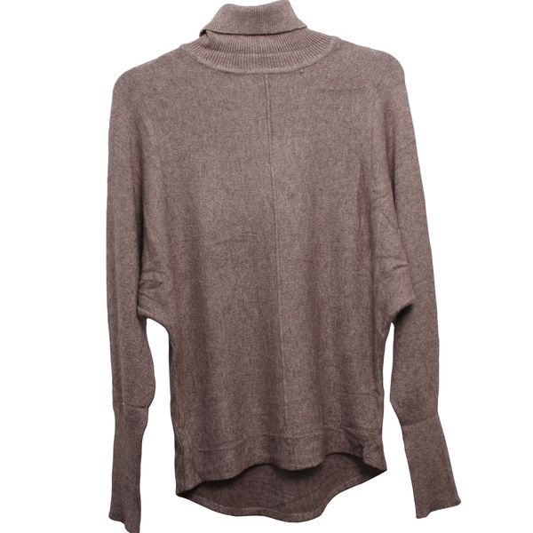 Purple &amp; Prose Rose-Beige Batwing Polo Neck
