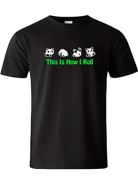 This Is How I Roll Green Print Black Men's T-Shirt
