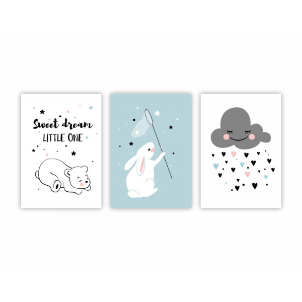 Baby Room Wall Art Sweet Dreams Art Piece Set of 3