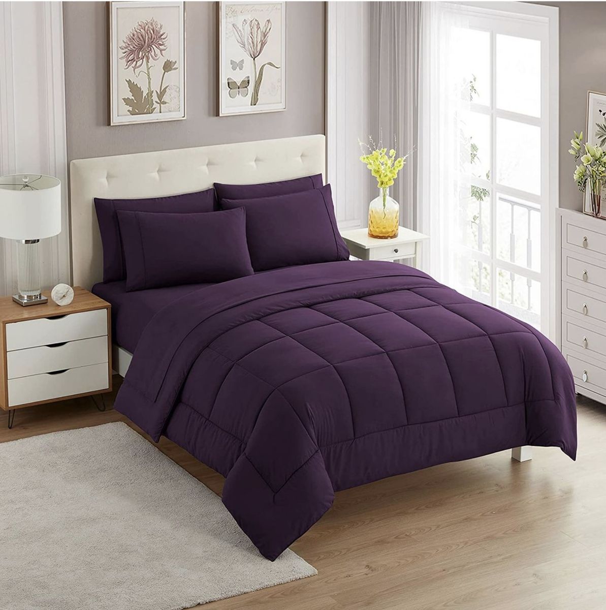 5piece Plain Comforter set Purple Queen Shop Today. Get it Tomorrow