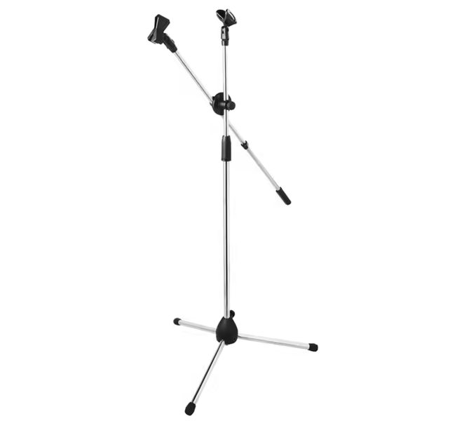 SiRCONY Adjustable Height Portable Floor Mounted Double Microphone Stand