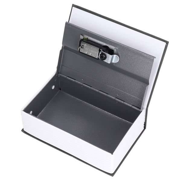 Book Shaped Steel Safe with Password Lock, Black, 18 x 12 x 5.5cm, 484g