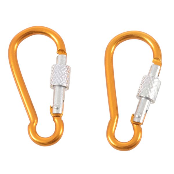 Aluminum Travel Adjusting Screw Carabiner Clip Hook 5Cm Long 2-Piece