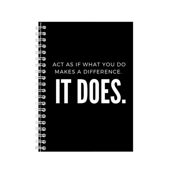 It does A5 Notebook Spiral and Lined Motivational Saying Graphic Notepad236