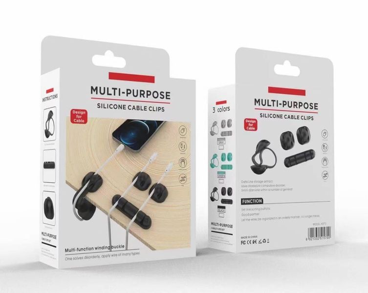 Multi-Purpose Silicone Cable Clips Set