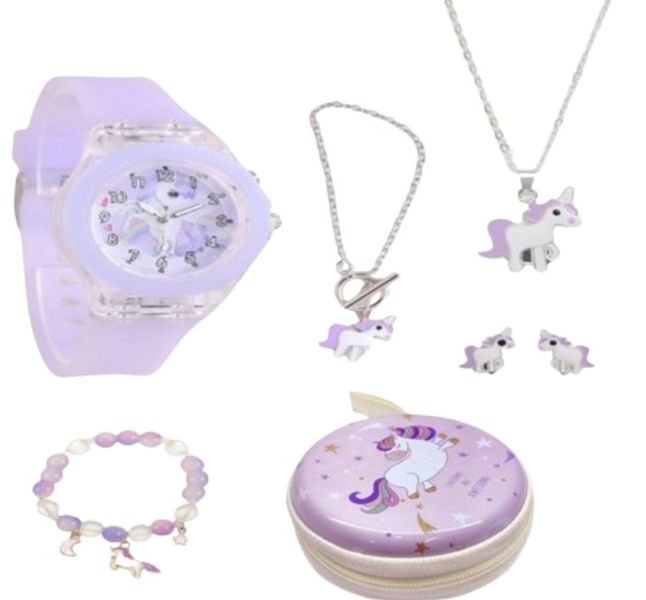 Unicorn Watch, Bracelet, Necklace Gift Set