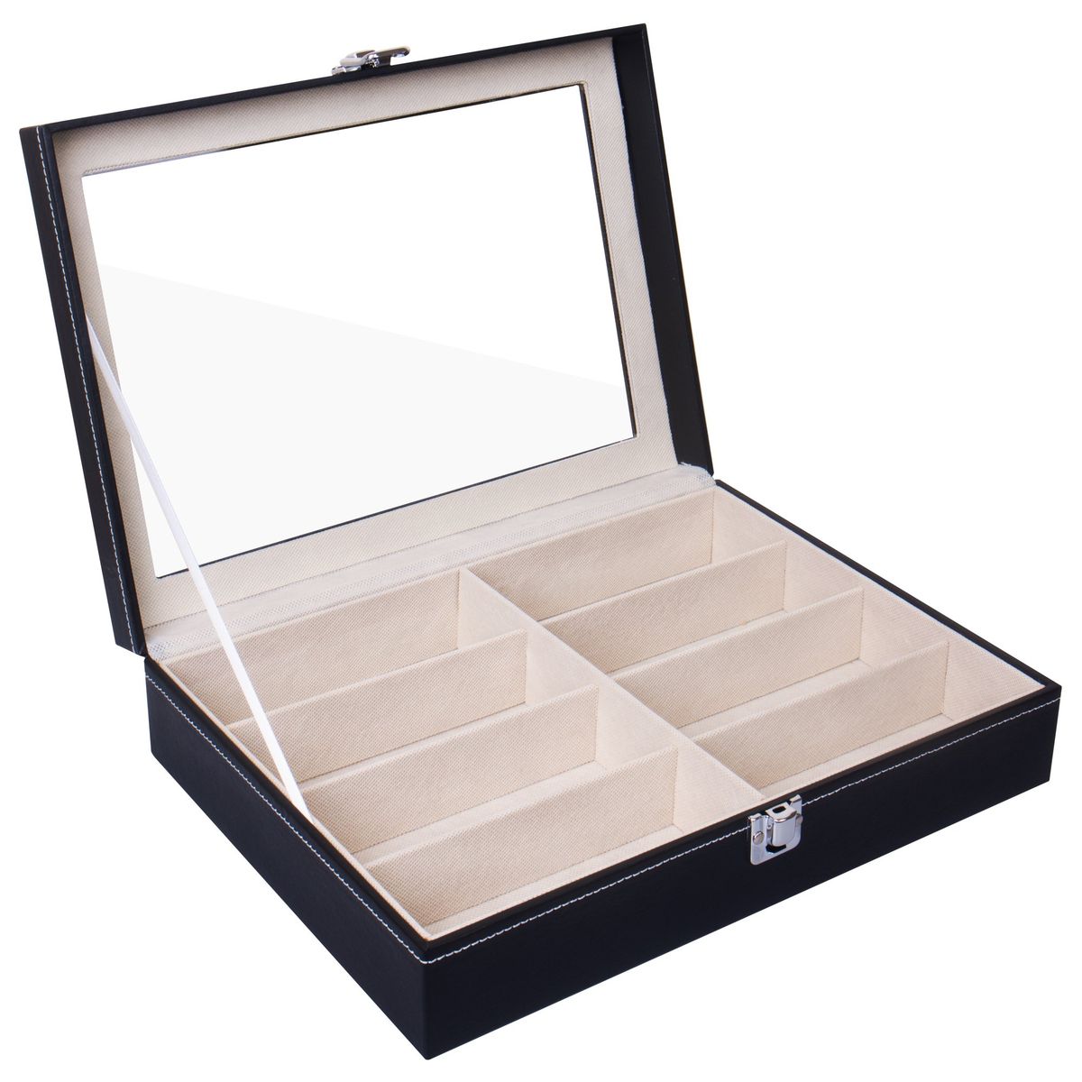 8 Slot Sunglass Organizer Leather Collector Eyewear Storage Box