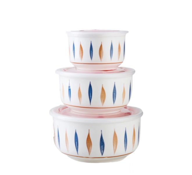 3 Piece Ceramic Fresh Bowl Ceramic Lunch Box Microwave Sealed Lunch Box Set