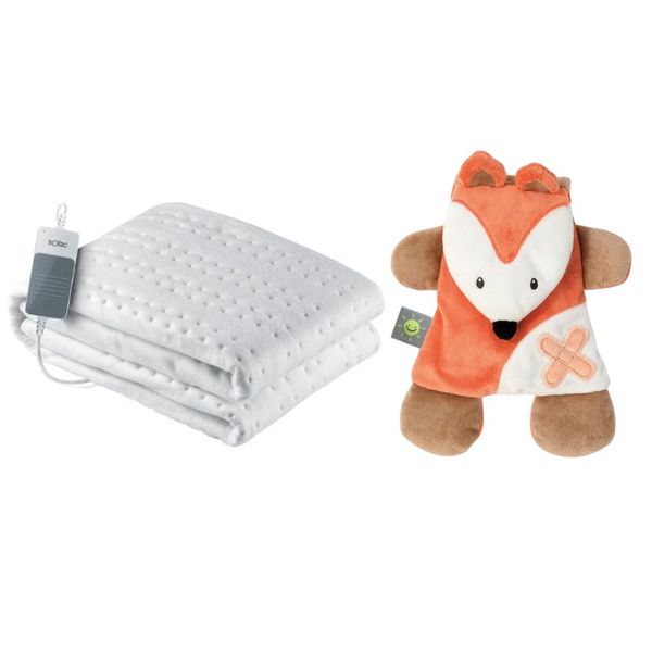 Solac - Kids Single Bed Electrical Blanket &amp; Nattou Doudou &amp; Gelpack - Fox
