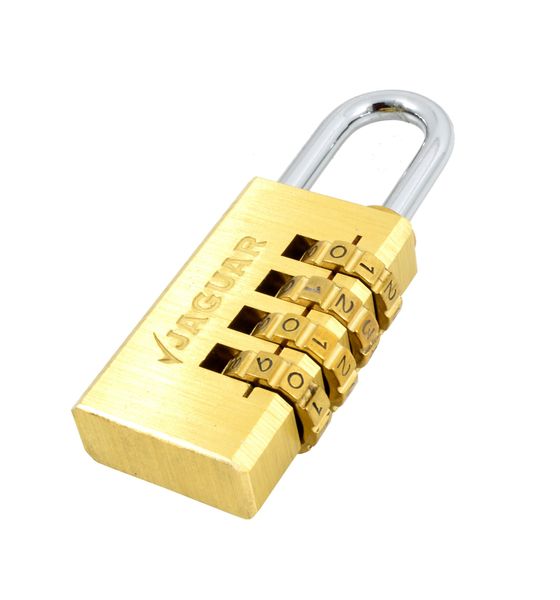 Jaguar 4Dial 30mm Combination Brass Padlock Brass