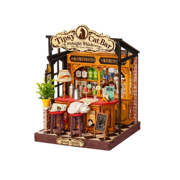 Rolife By Robotime Tipsy Cat Bar DIY Miniature House