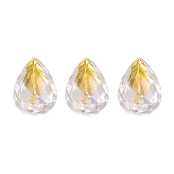 3 Pack - Acrylic Teardrop Rhinestones - Yellow &amp; Transparent