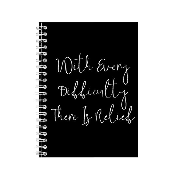 Relief A5 Notebook Spiral Lined Motivational Saying Graphic Notepad Gift160