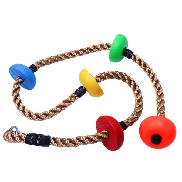 Climbing Swing Rope Button Rope Swing with Treads Climbing String 200 CM