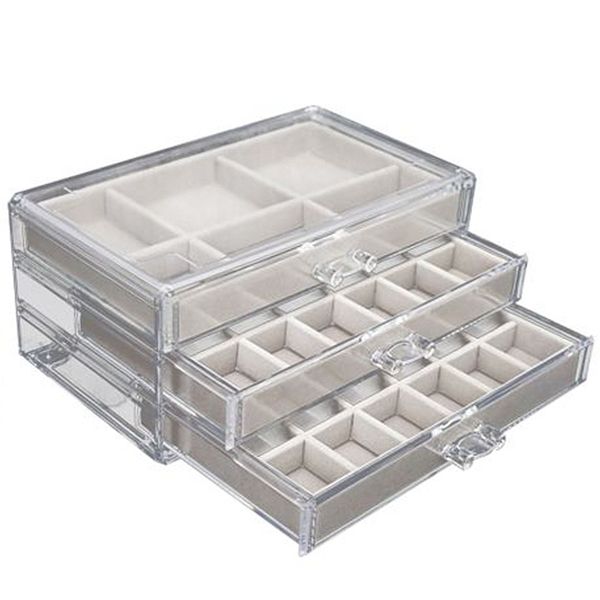 Acrylic Cosmetic Organizer3 Drawer Jewellery Boxes
