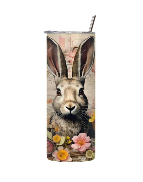Bunny 20 Oz Tumbler with Lid and Straw Easter Graphic Design Present 083