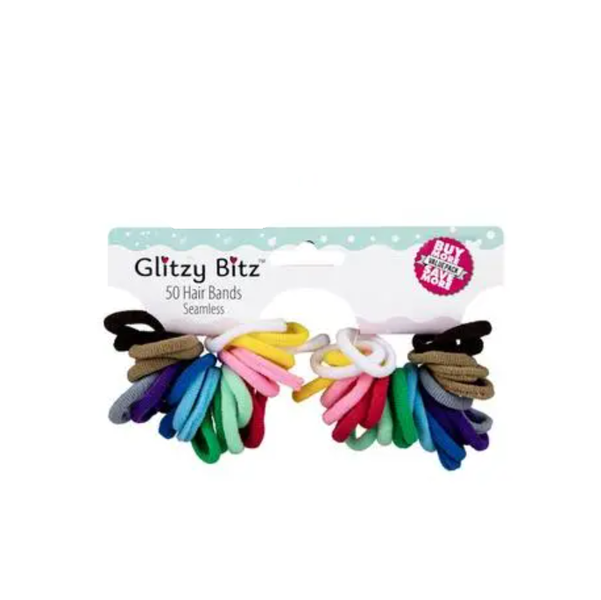 Glitzy Bitz - 50 Seamless Hair Bands x 2