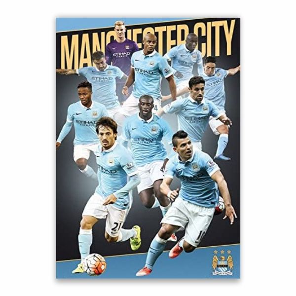 Man City 2014-15 Squad Poster - A1