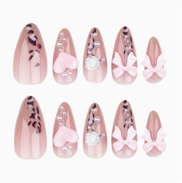 Salon Quality Reusable Handmade Press-On Nails Almond (Size Medium)