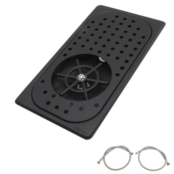Heartdeco Automatic High-Pressure Glass Washer Cup Cleaner - Black