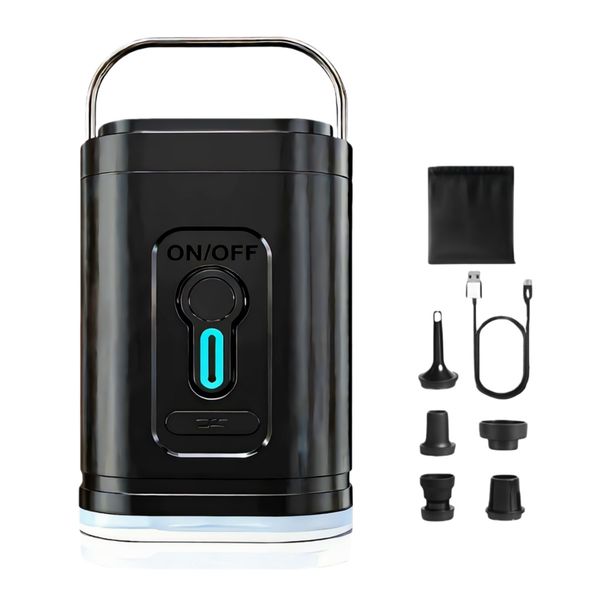 Mini Electric Air Pump For Inflatables, With Led Light, Inflate Deflate