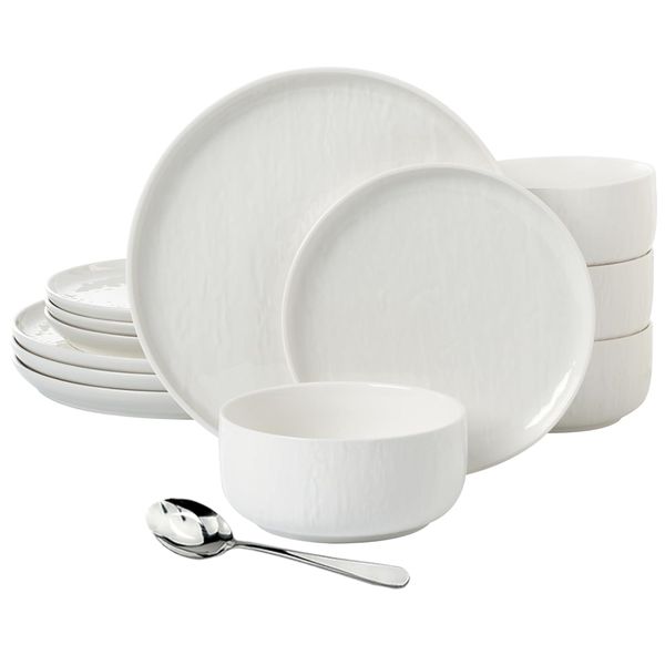 19 Piece - High Quality Elegan Collection Protective Glaze Dinnerware Set