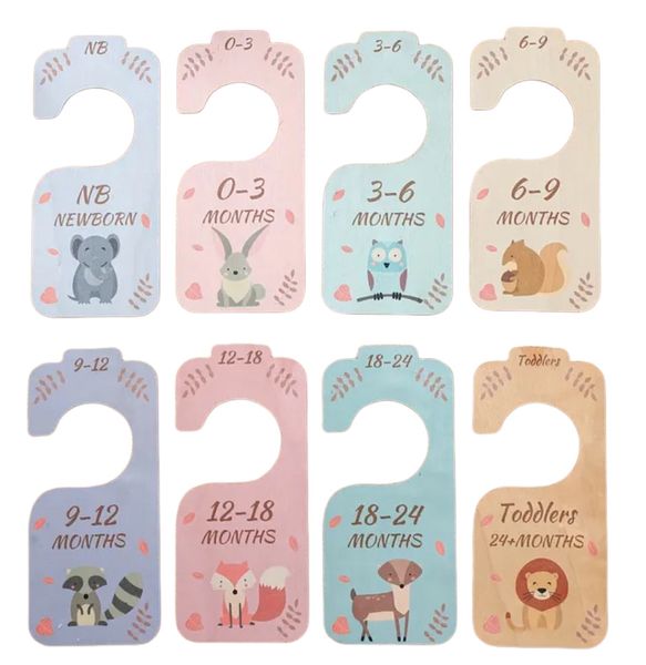 8x Cute Baby Clothing Dividers Animals Closet Nursery room shower gift mom