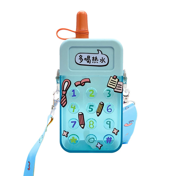 Phone Shaped Water Bottle with Straw
