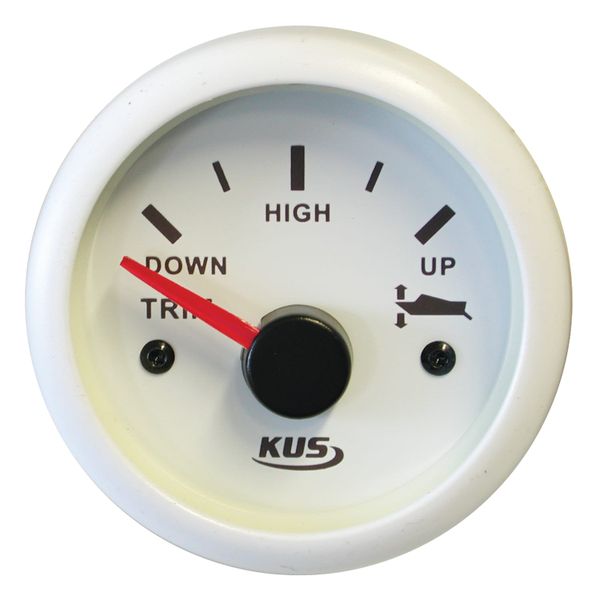 KUS 12 Volt Trim Gauge for Boats (White) - 52mm