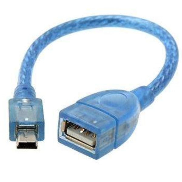 Microworld USB Female to Mini USB Male Cable - 10cm Adapter