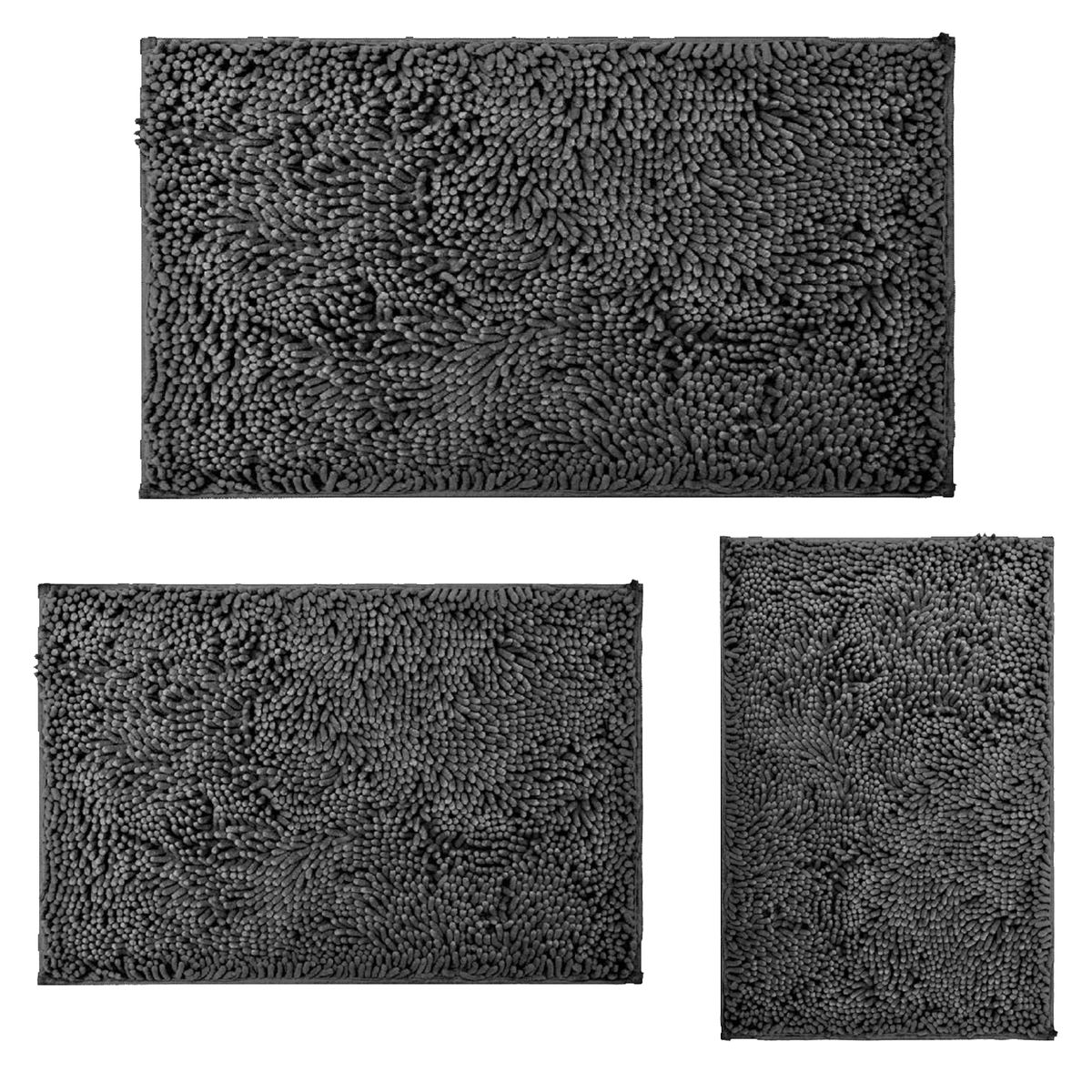 Chenille Microfibre Luxury Bathroom Bath Mat Lush Quick Dry Set