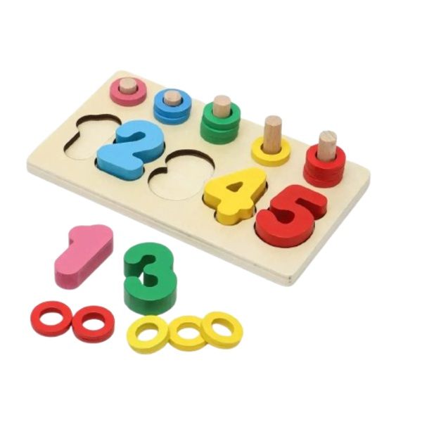 Wooden Number &amp; Shape Puzzle Toy