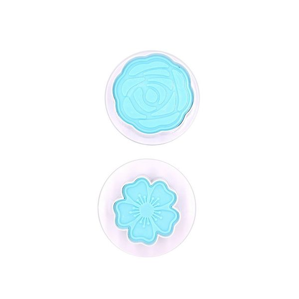 2 Pieces Of Heart Flower &amp; Rose Plunger Cutter - White/Blue