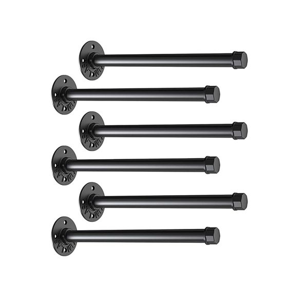 6Piece Industrial Pipe Shelf Brackets Iron Wall Mounted DIY Shelf Bracket