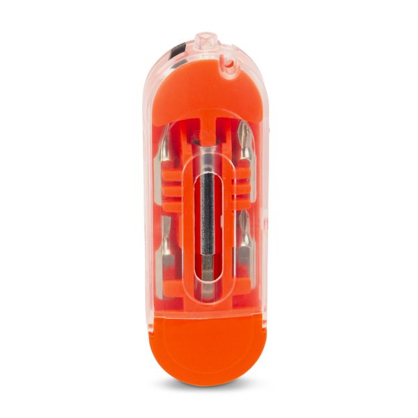 Screwdriver Set - Interchangeable Tips &amp; Light - Orange - 4 Pieces