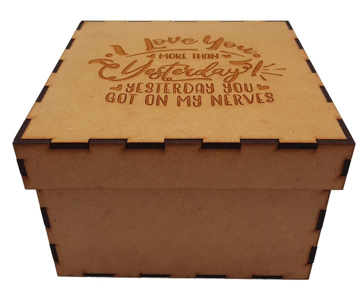 Valentines Gift Box "I love you more" by Everything Laser