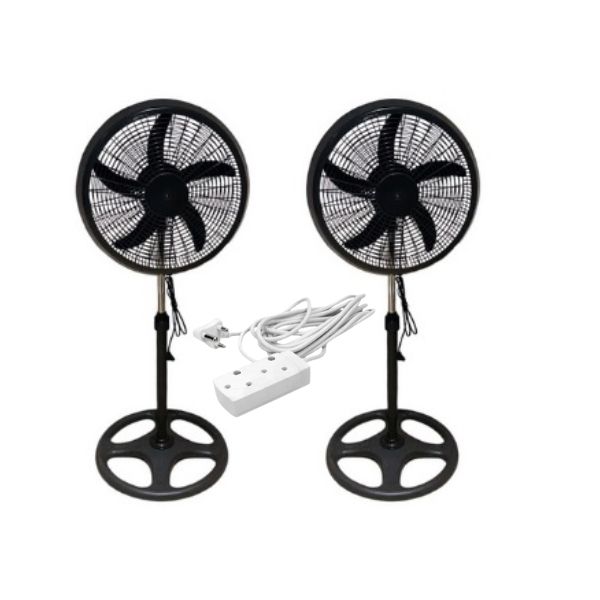 Pack Of 2 18 Inch Black Energy Saving Fan With ITEL 3m Extension Cord